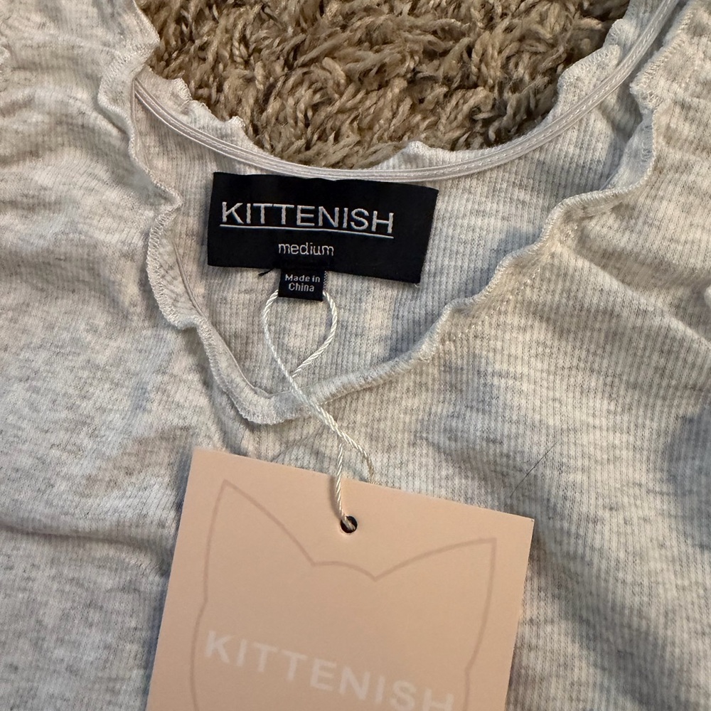 Kittenish Light Gray Ruffled Ribbed Tank Top - Picture 4 of 4